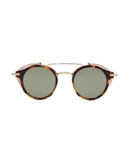 Thom Browne round sunglasses titanium acetate tortoiseshell green lenses