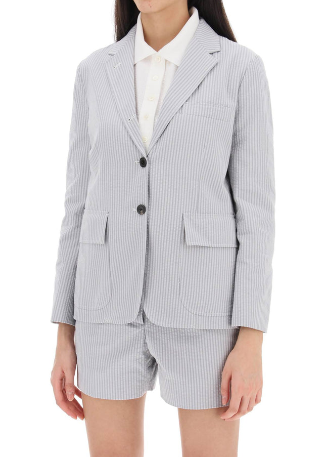 Thom Browne seersucker single-breasted jacket