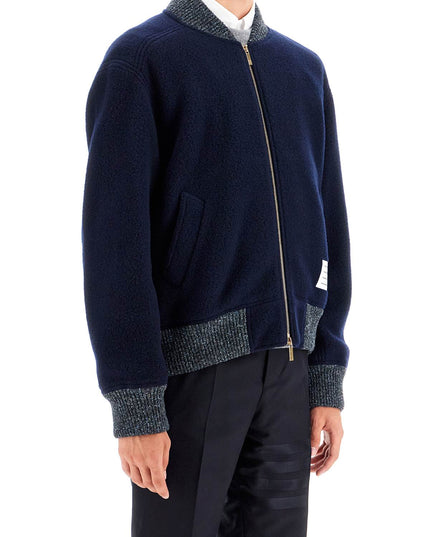 Thom Browne woolen fleece bomber jacket