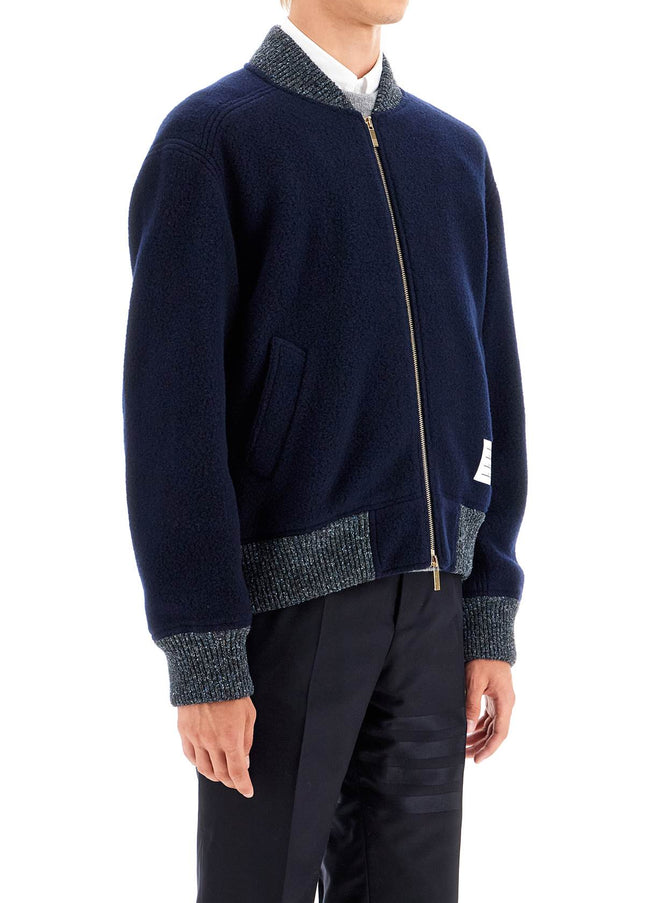 Thom Browne woolen fleece bomber jacket