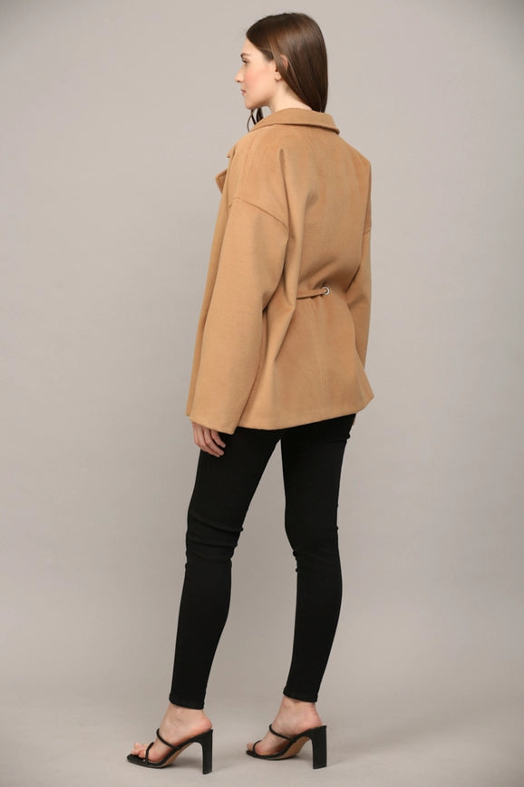 Tie Closure At the Waist Classic Collar Coat