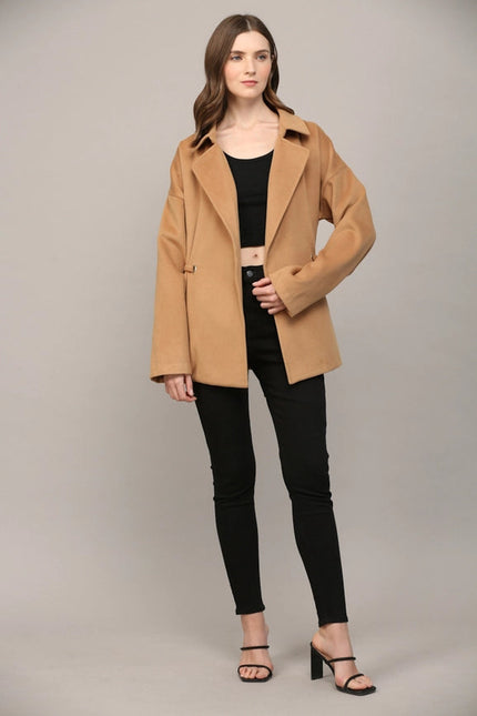 Tie Closure At the Waist Classic Collar Coat