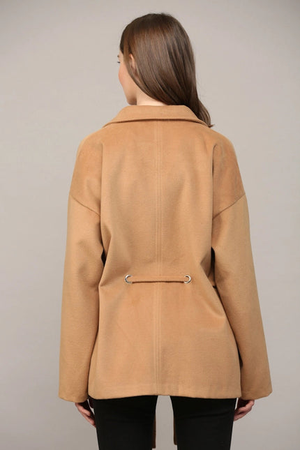 Tie Closure At the Waist Classic Collar Coat