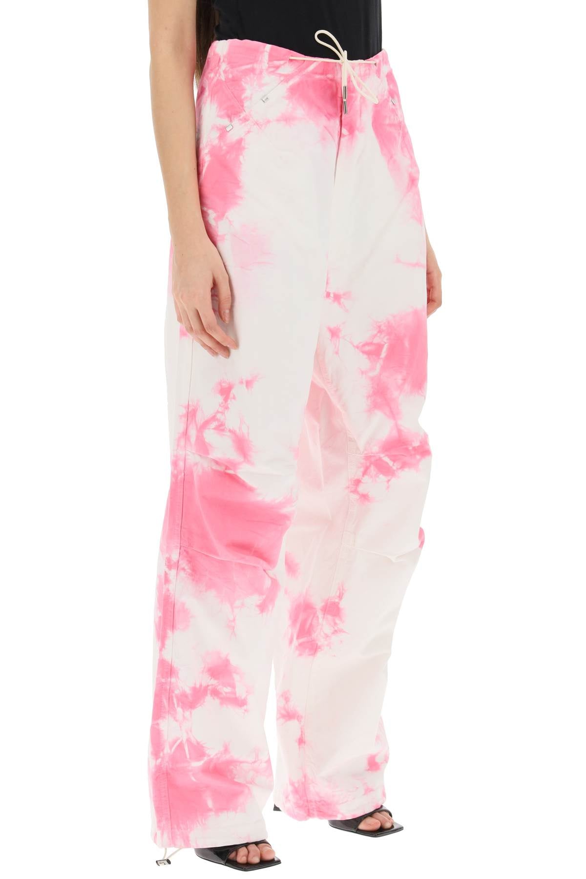 Tie-Dye Cotton Baggy Pants-women > clothing > trousers-Darkpark-28-Bianco-Urbanheer