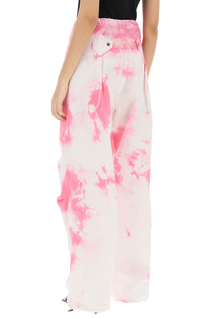 Tie-Dye Cotton Baggy Pants-women > clothing > trousers-Darkpark-28-Bianco-Urbanheer