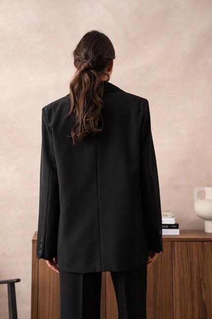 Timeless Plain Oversized Jacket Black