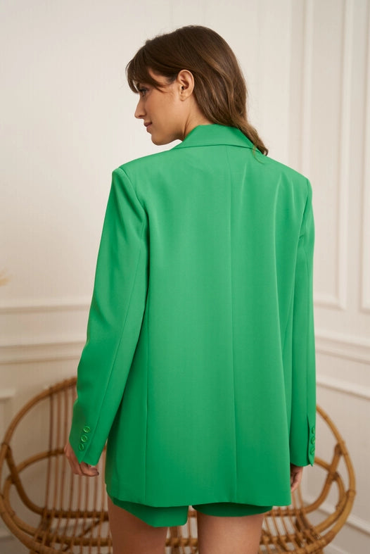 Timeless Plain Oversized Jacket  Green