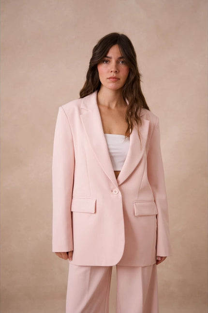 Timeless Plain Oversized Jacket Pink