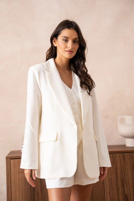 Timeless Plain Oversized Jacket White