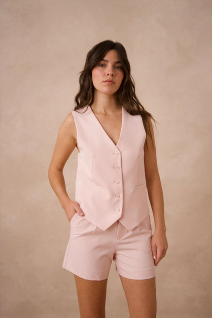 Timeless Plain Sleeveless Suit Vest