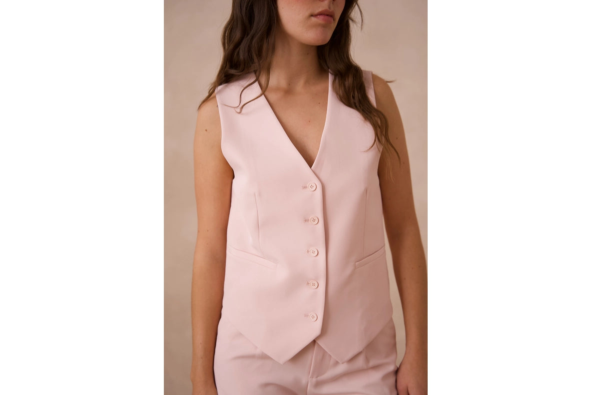 Timeless Plain Sleeveless Suit Vest