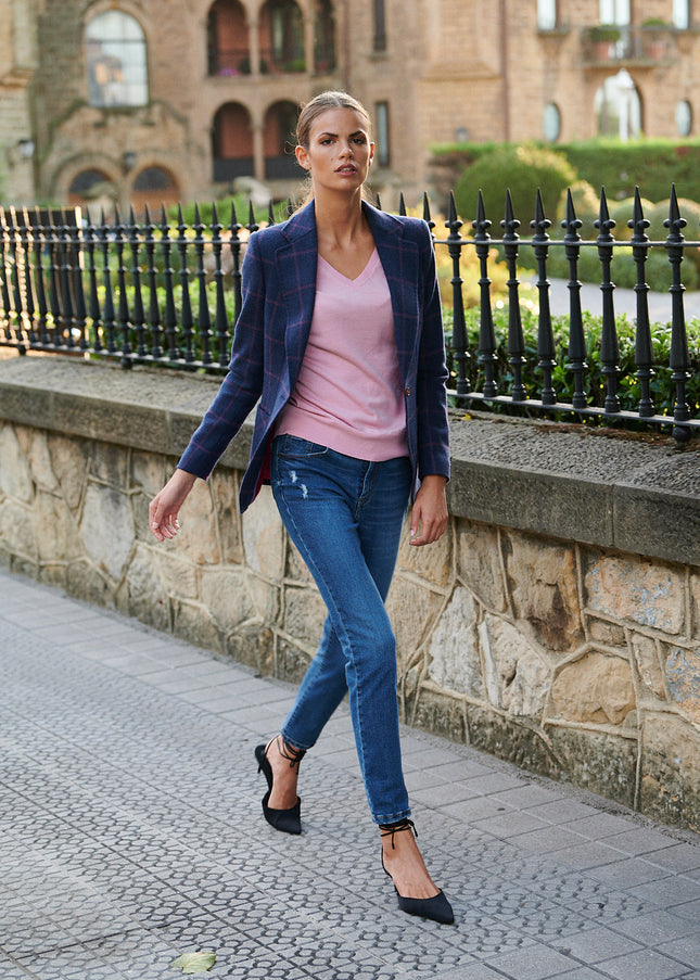 Timeless and elegant blazer EVELYN SLIM FIT BLUE