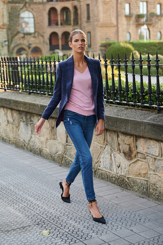 Timeless and elegant blazer EVELYN SLIM FIT BLUE