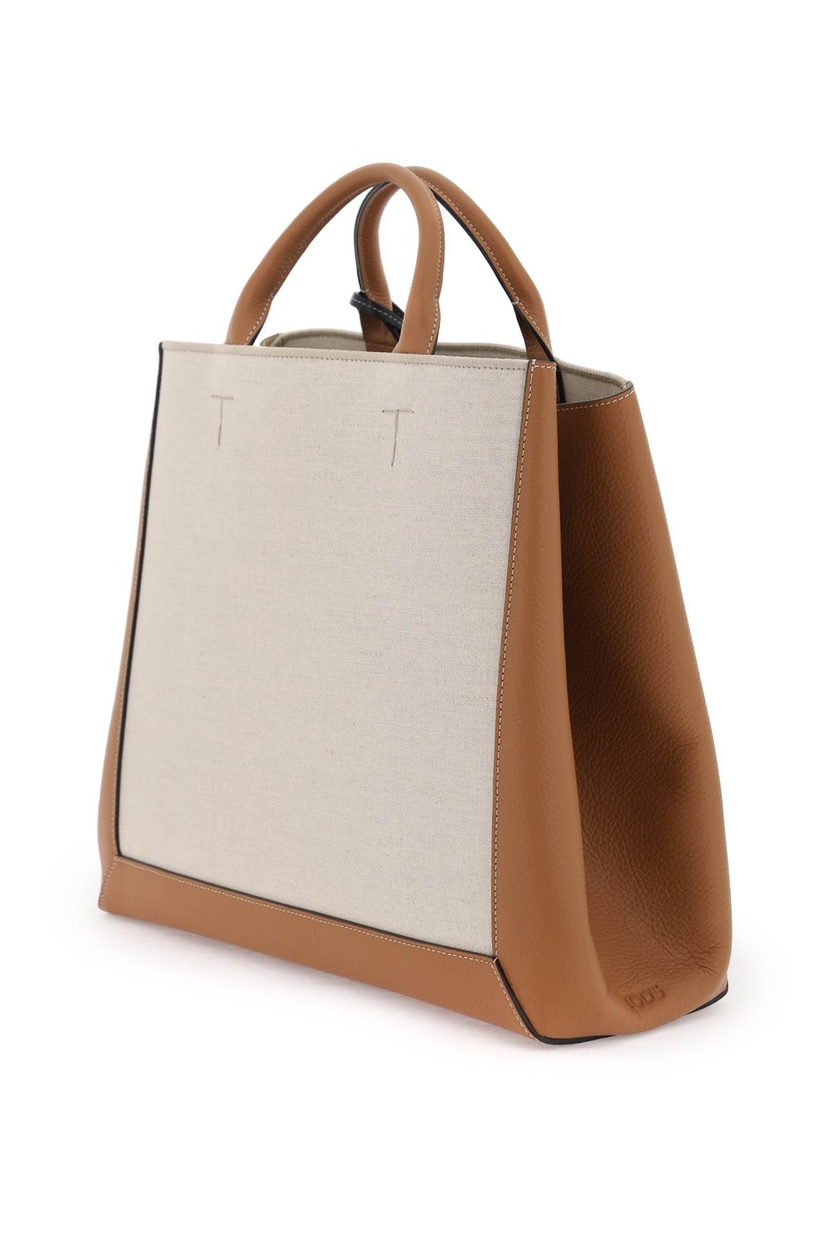 Tod's canvas & leather tote bag-women > bags > general > tote bags-Tod'S-os-Mixed colours-Urbanheer
