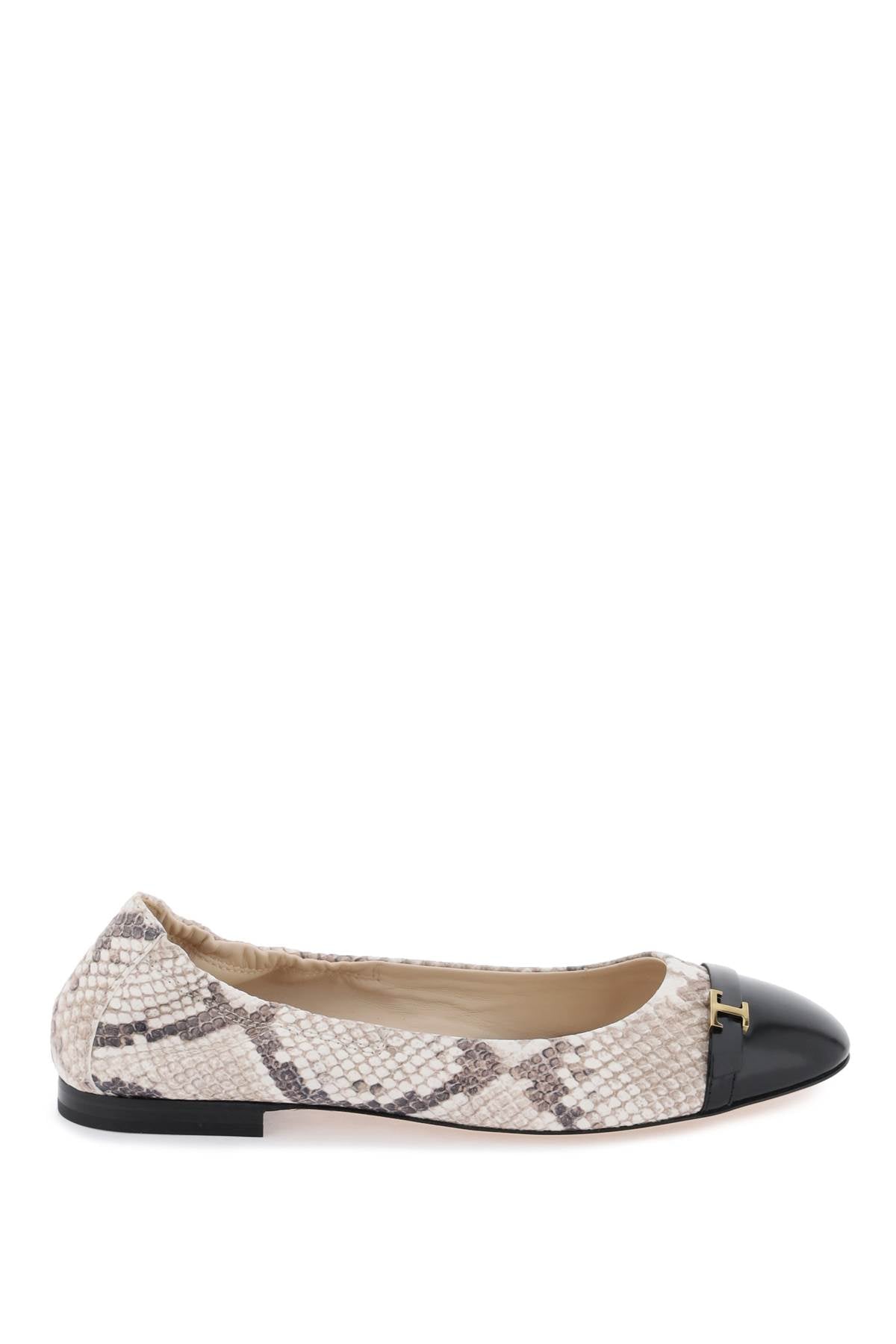 Tod's snake-printed leather ballet flats-women > shoes > flat shoes > ballet flats-Tod'S-Urbanheer