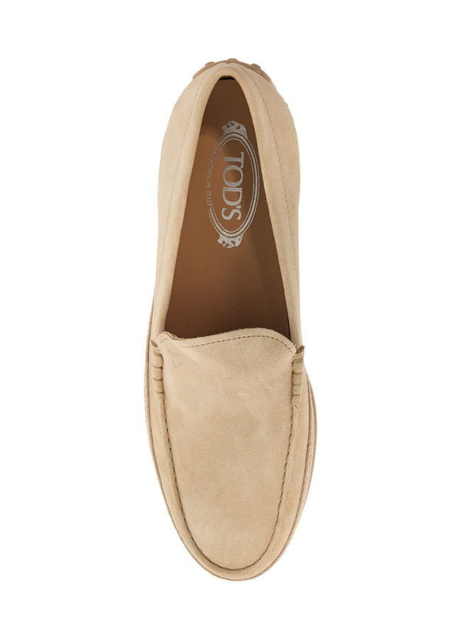 Tod'S beige woven leather slip-on loafers with rubber sole