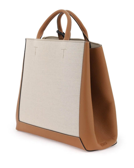 Tod'S canvas & leather tote bag