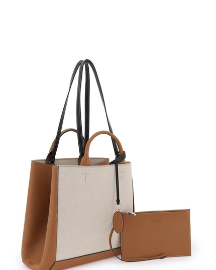 Tod'S canvas & leather tote bag