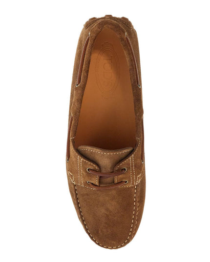 Tod'S light walnut leather driving moccasin made in italy