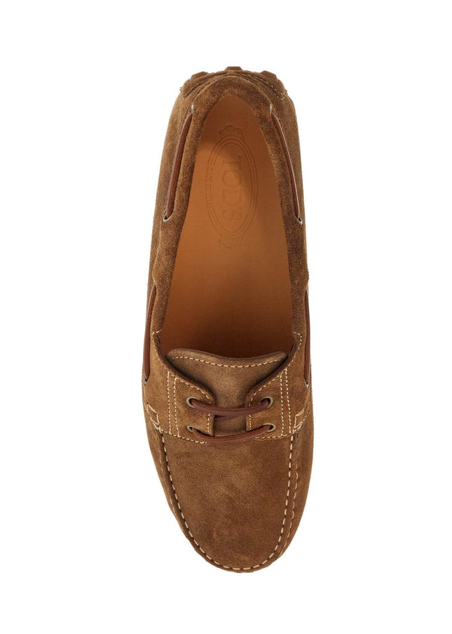 Tod'S light walnut leather driving moccasin made in italy