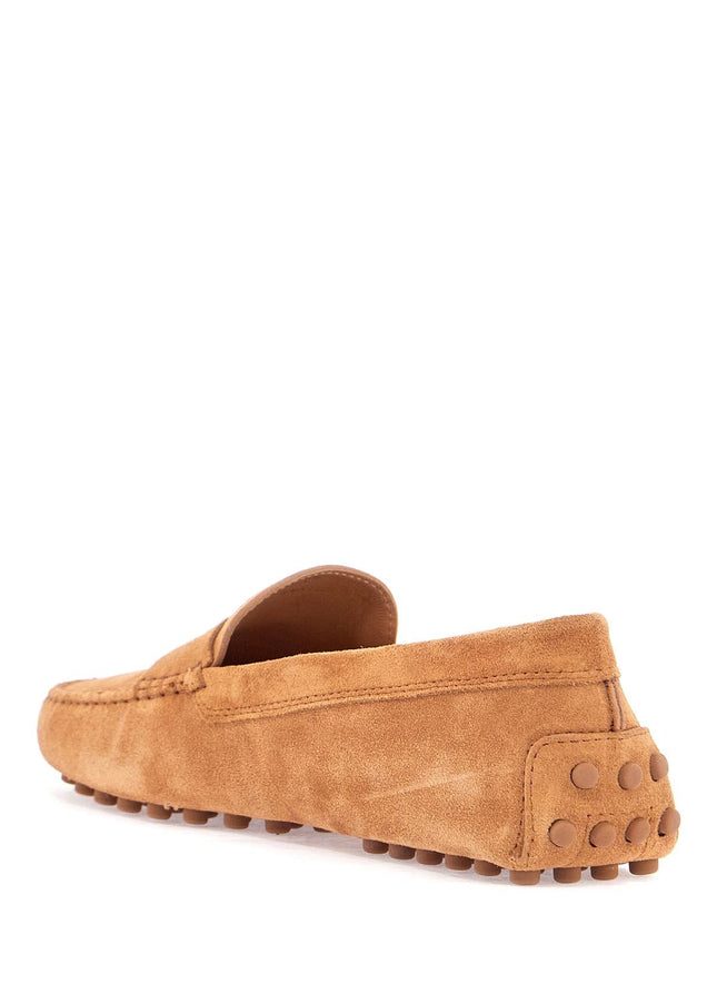 Tod'S men's suede leather loafers in cognac