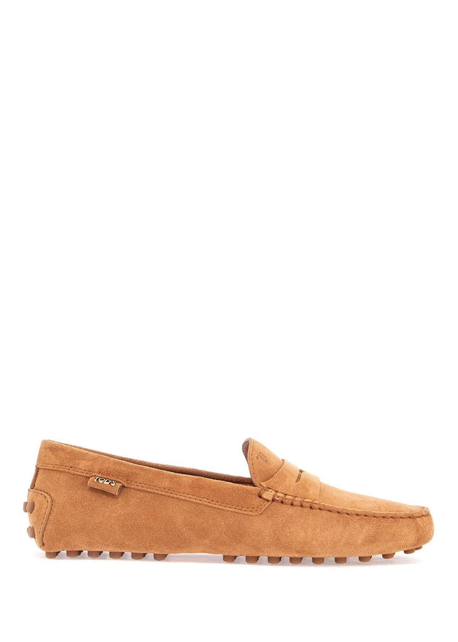 Tod'S men's suede leather loafers in cognac