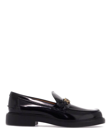 Tod'S metal logo loafers with metal detailing