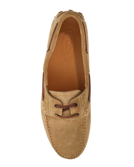 Tod'S suede biscuit leather loafers with rubber sole