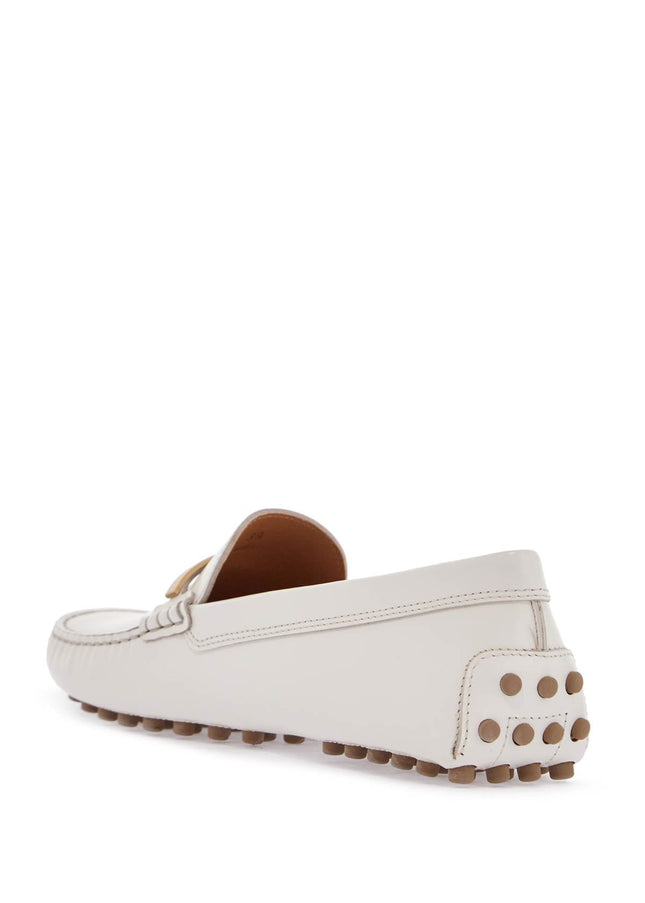 Tod'S white lime calfskin driving loafer with low heel