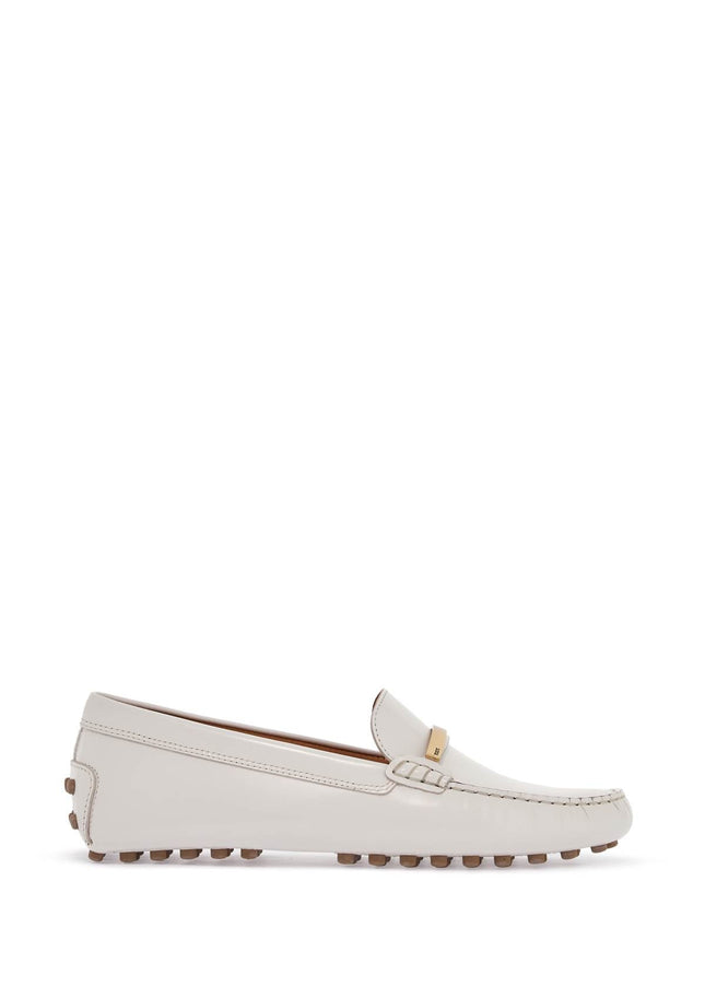 Tod'S white lime calfskin driving loafer with low heel