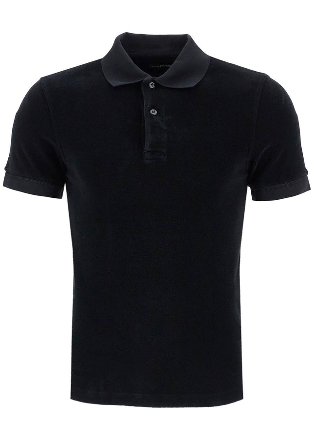 Tom Ford black cotton solid polo