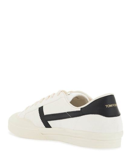 Tom Ford white low top leather sneakers with velcro