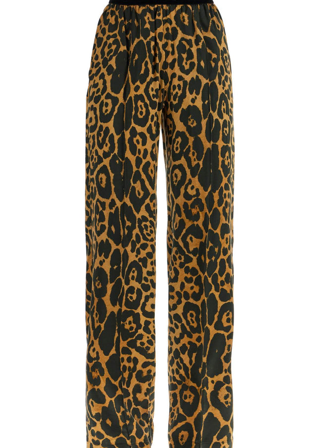 Tom Ford wide leg leopard print silk pants in camel and black