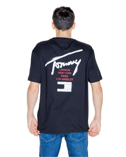 Tommy Hilfiger Jeans Black Cotton Rigenerato T-Shirt