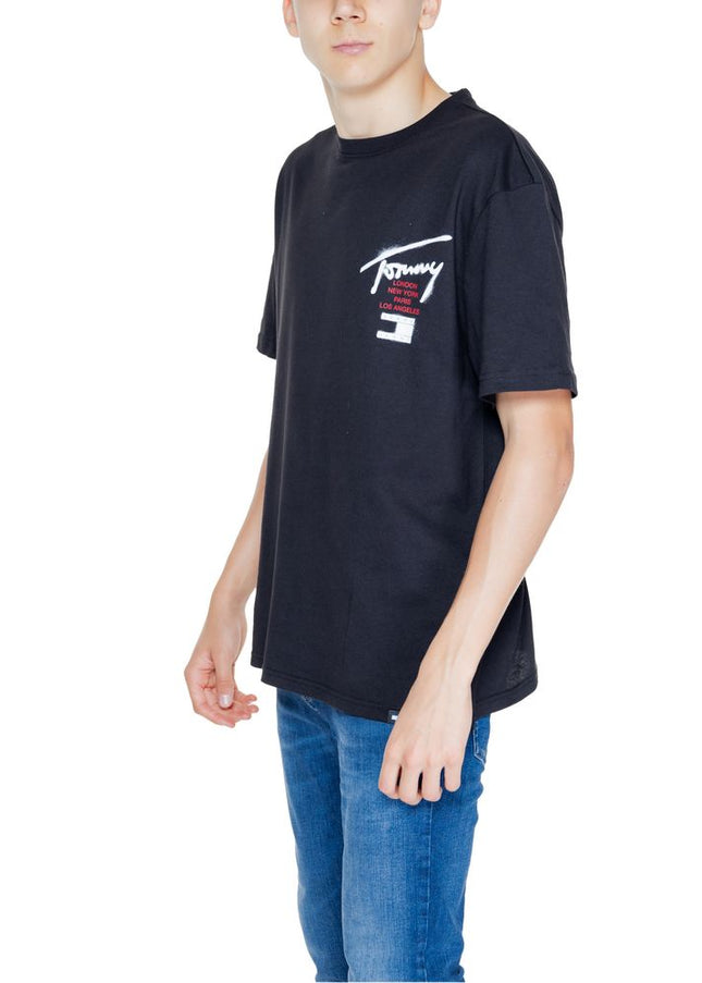 Tommy Hilfiger Jeans Black Cotton Rigenerato T-Shirt