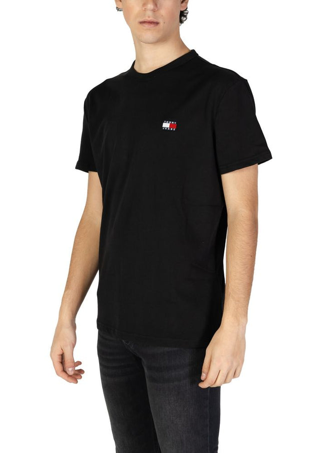 Tommy Hilfiger Jeans Black Cotton Rigenerato T-Shirt