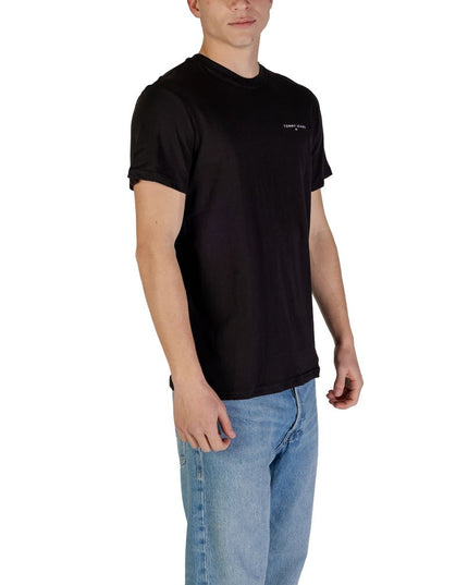 Tommy Hilfiger Jeans Black Cotton Rigenerato T-Shirt