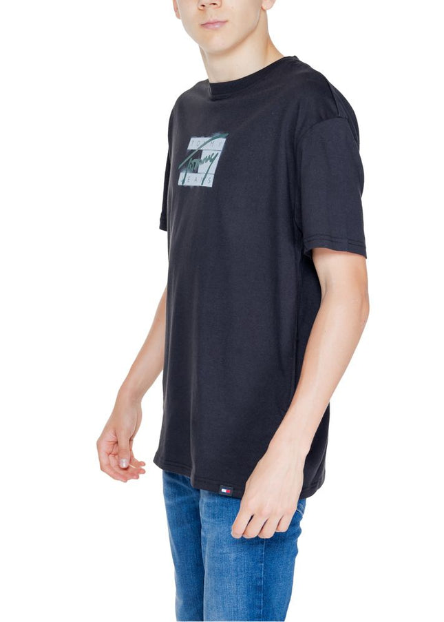 Tommy Hilfiger Jeans Black Cotton Rigenerato T-Shirt