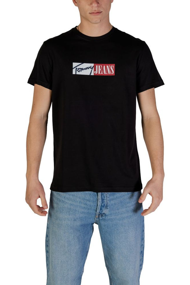 Tommy Hilfiger Jeans Black Cotton Rigenerato T-Shirt