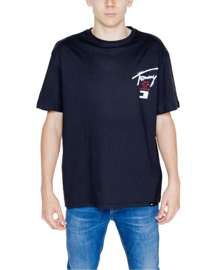 Tommy Hilfiger Jeans Black Cotton Rigenerato T-Shirt