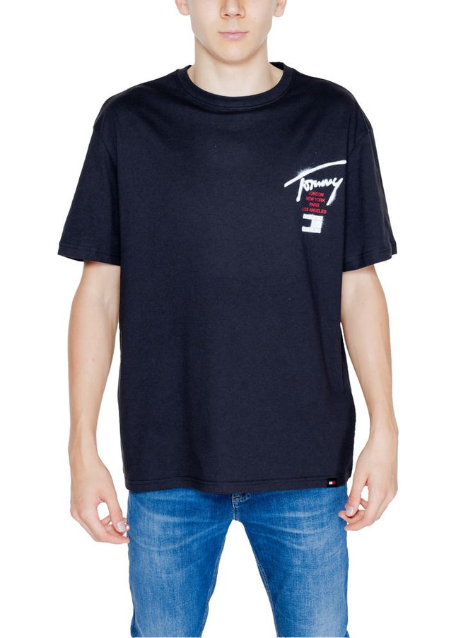 Tommy Hilfiger Jeans Black Cotton Rigenerato T-Shirt