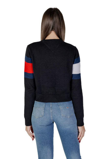 Tommy Hilfiger Jeans Black Cotton Rigenerato Tops & T-Shirt