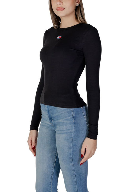 Tommy Hilfiger Jeans Black Cotton Rigenerato Tops & T-Shirt