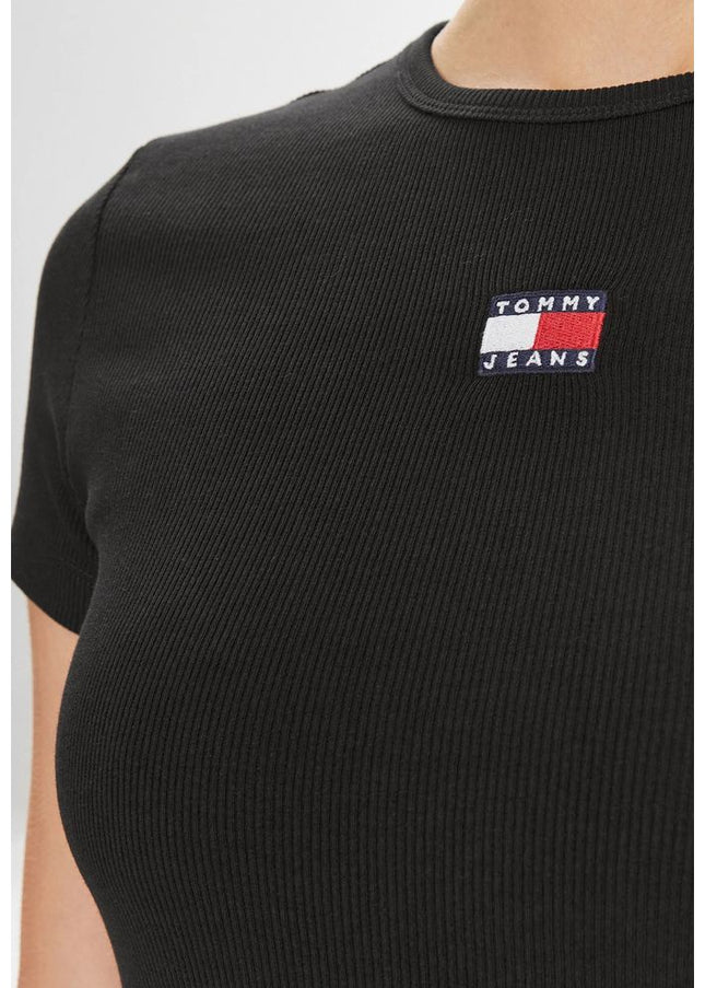 Tommy Hilfiger Jeans Black Cotton Tops & T-Shirt