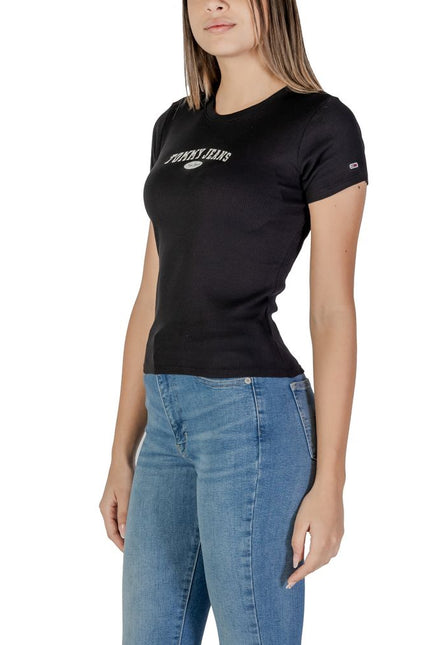 Tommy Hilfiger Jeans Black Cotton Tops & T-Shirt