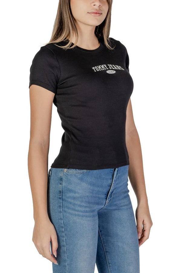 Tommy Hilfiger Jeans Black Cotton Tops & T-Shirt