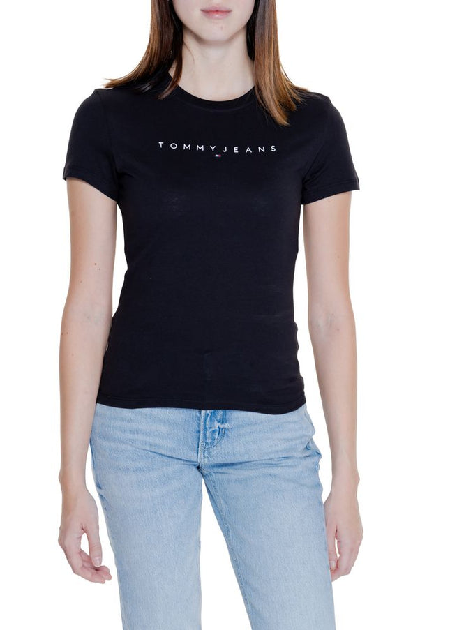 Tommy Hilfiger Jeans Black Cotton Tops & T-Shirt