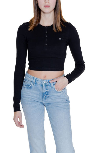 Tommy Hilfiger Jeans Black Cotton Tops & T-Shirt