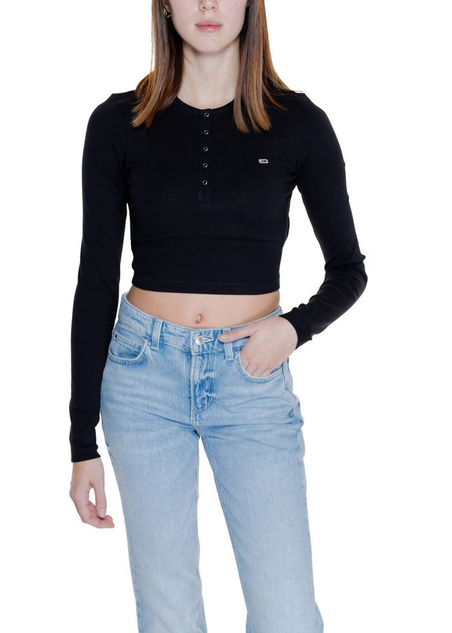 Tommy Hilfiger Jeans Black Cotton Tops & T-Shirt