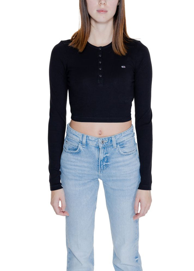 Tommy Hilfiger Jeans Black Cotton Tops & T-Shirt